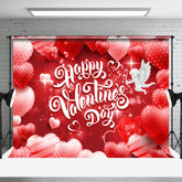 Aperturee - Aperturee Red Sparkle Balloons Angel Valentines Day Backdrop
